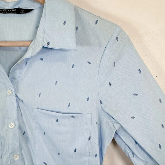 Zara Button Up  Collar Print Shirt - Picture 7 of 12